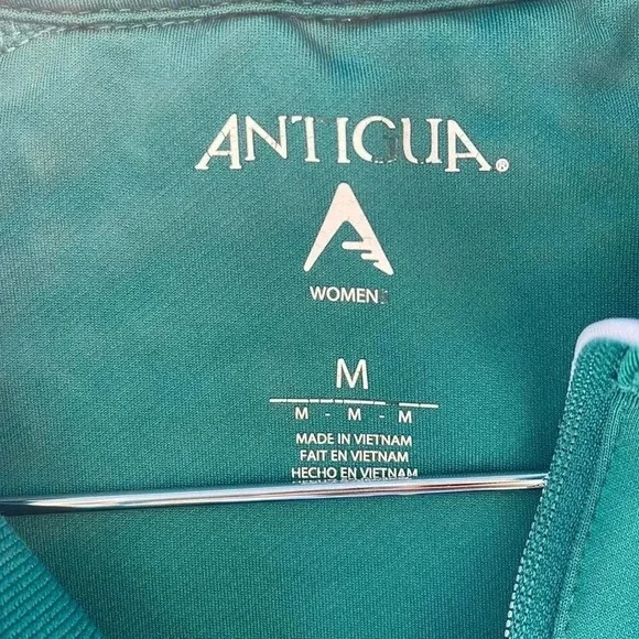 Antigua Women’s 1/4 Zip Athletic Pullover Long Sleeve Green Size M - Picture 7 of 10